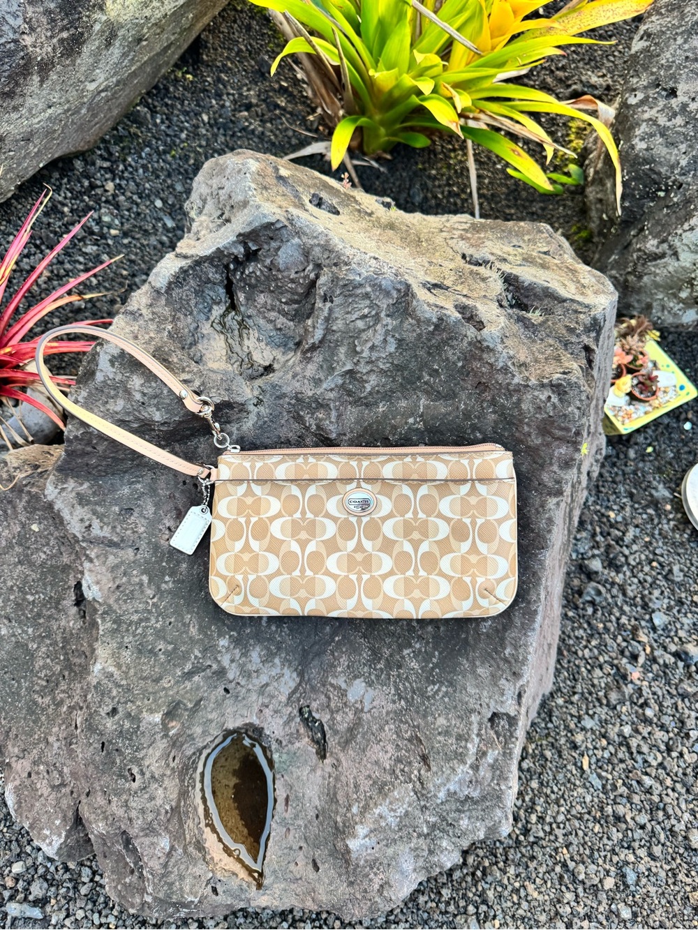 Coach Signature C Multifunction Wristlet Wallet Khaki Cream - Picture 3 of 13